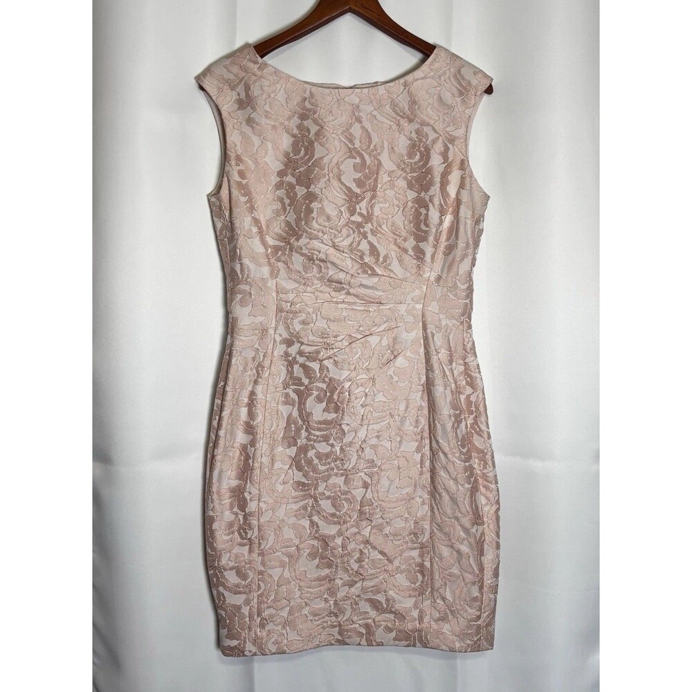 Ralph Lauren Light Pink Floral Jacquard Sheath Dress 10 Special Occasion